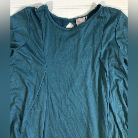 For All Seasons By Paper Crane Nordstrom Teal Keyhole Shirt Women Size Large - Picture 8 of 12